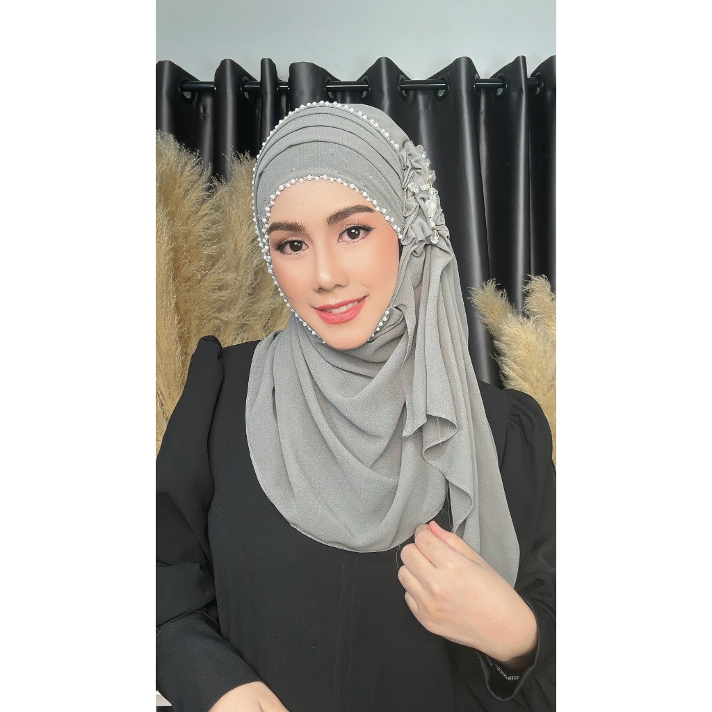 ฮิญาบสวมสำเร็จพร้อมคริสตัลสวยๆรุ่นกรรณิการ์