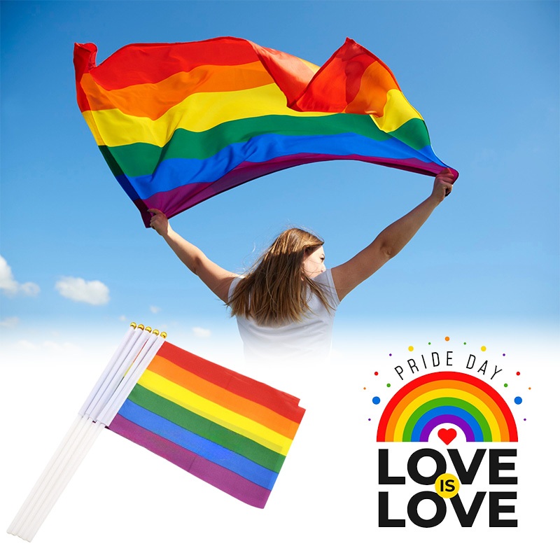 [พร้อมส่ง] ธง หลากหลายทางเพศ LGBT ขนาด lgbt flag ธงสีรุ้ง