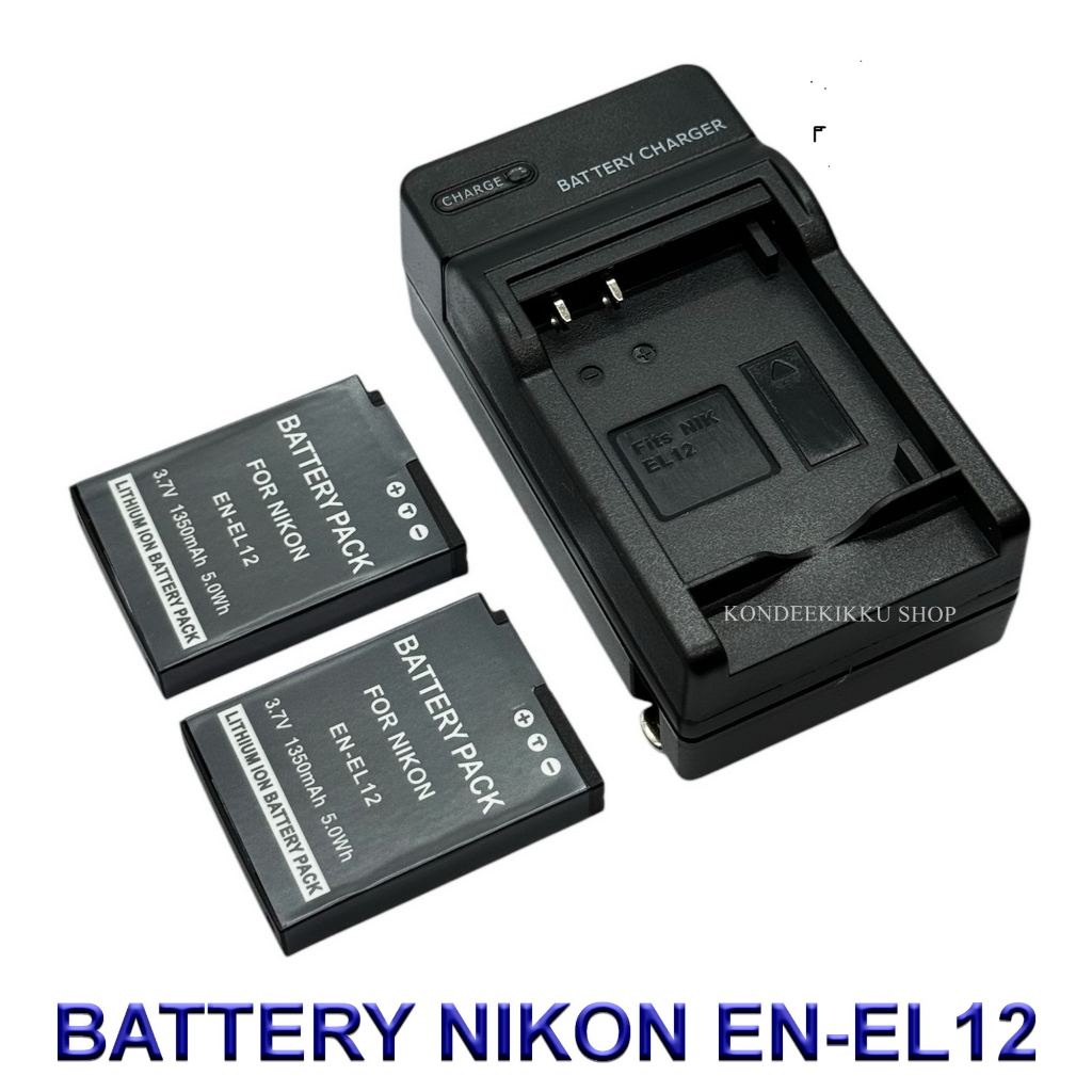 ENEL12  EN-EL12 Battery and Charger for Nikon COOLPIX A900,W300,S1200pj,AW120,AW130,P340,S9700,S9900,KeyMission 170,360