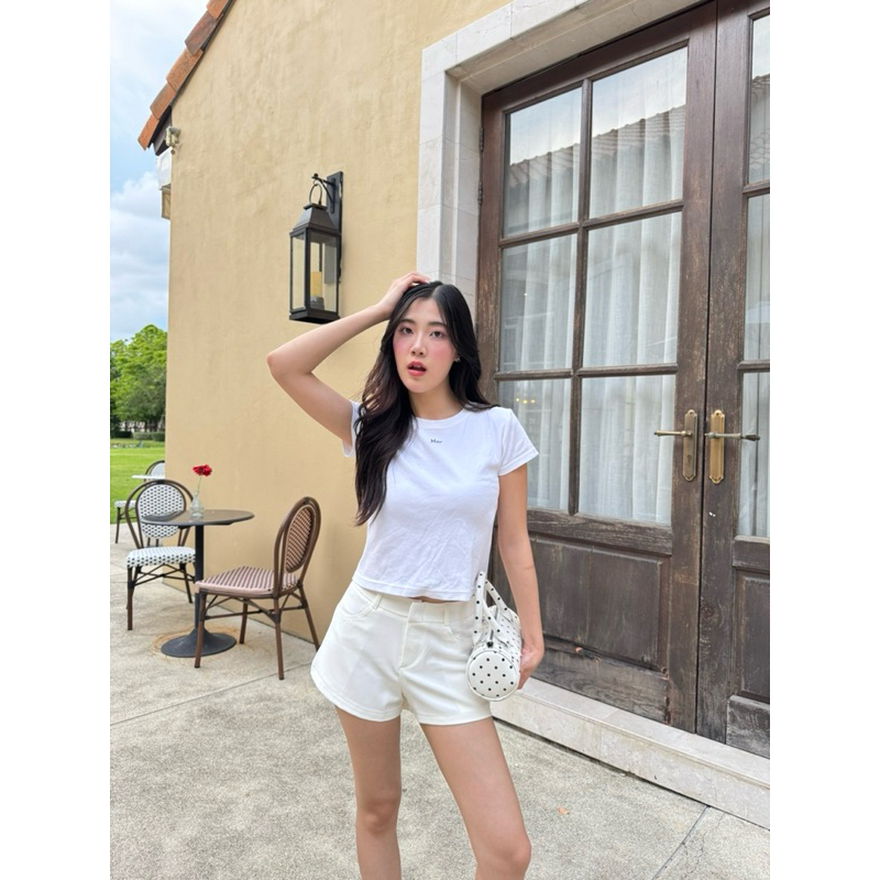 Polar.bkk || รุ่น Taylor short pant กางเกงขาสั้น เอวต่ำ ลายจุด polka dot กางเกงเอวต่ำ รูปที่ 6