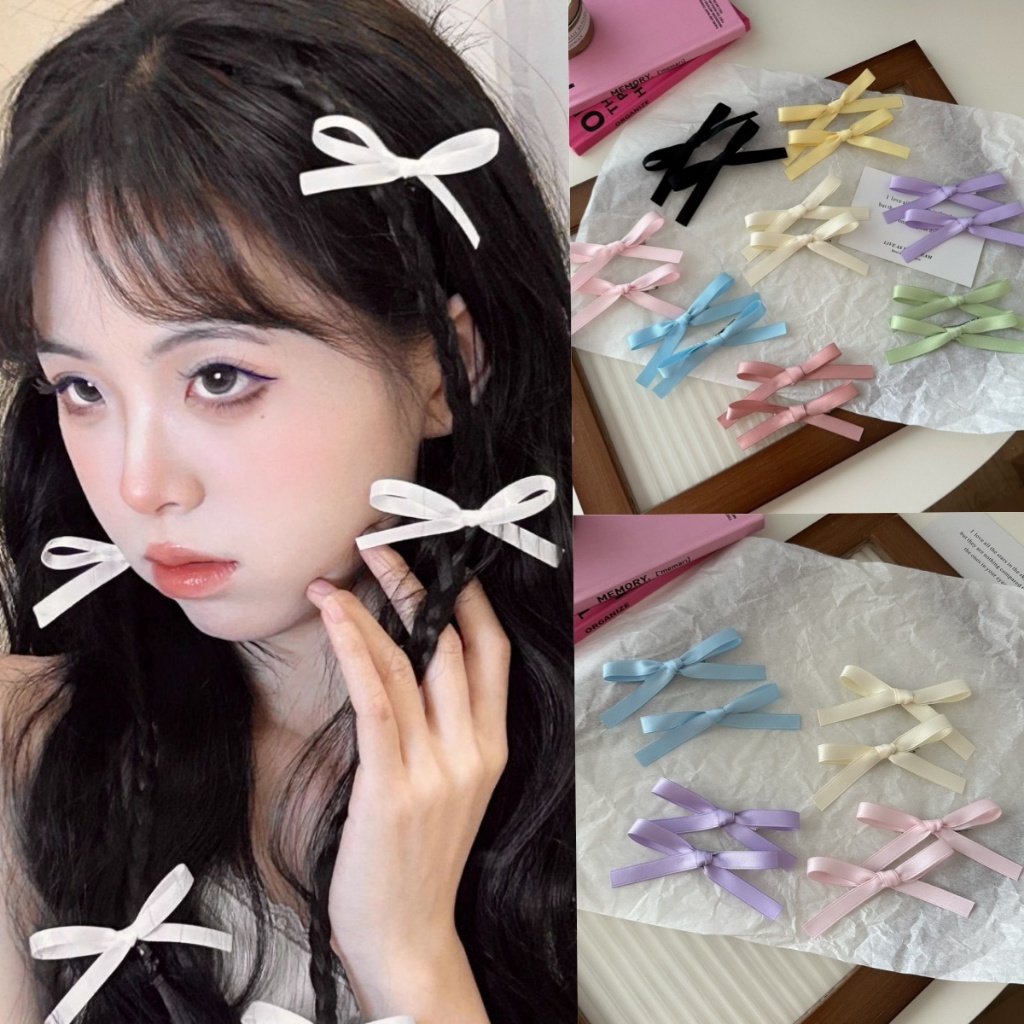 Rubuyou กิ๊บติดผมติดโบว์ Y2K กิ๊บติดผมโบว์หวานสีสันสดใส ริบบิ้นบัลเล่ต์ คลิปคว้าขนาดเล็ก แฟชั่น หวาน สำหรับผู้หญิง