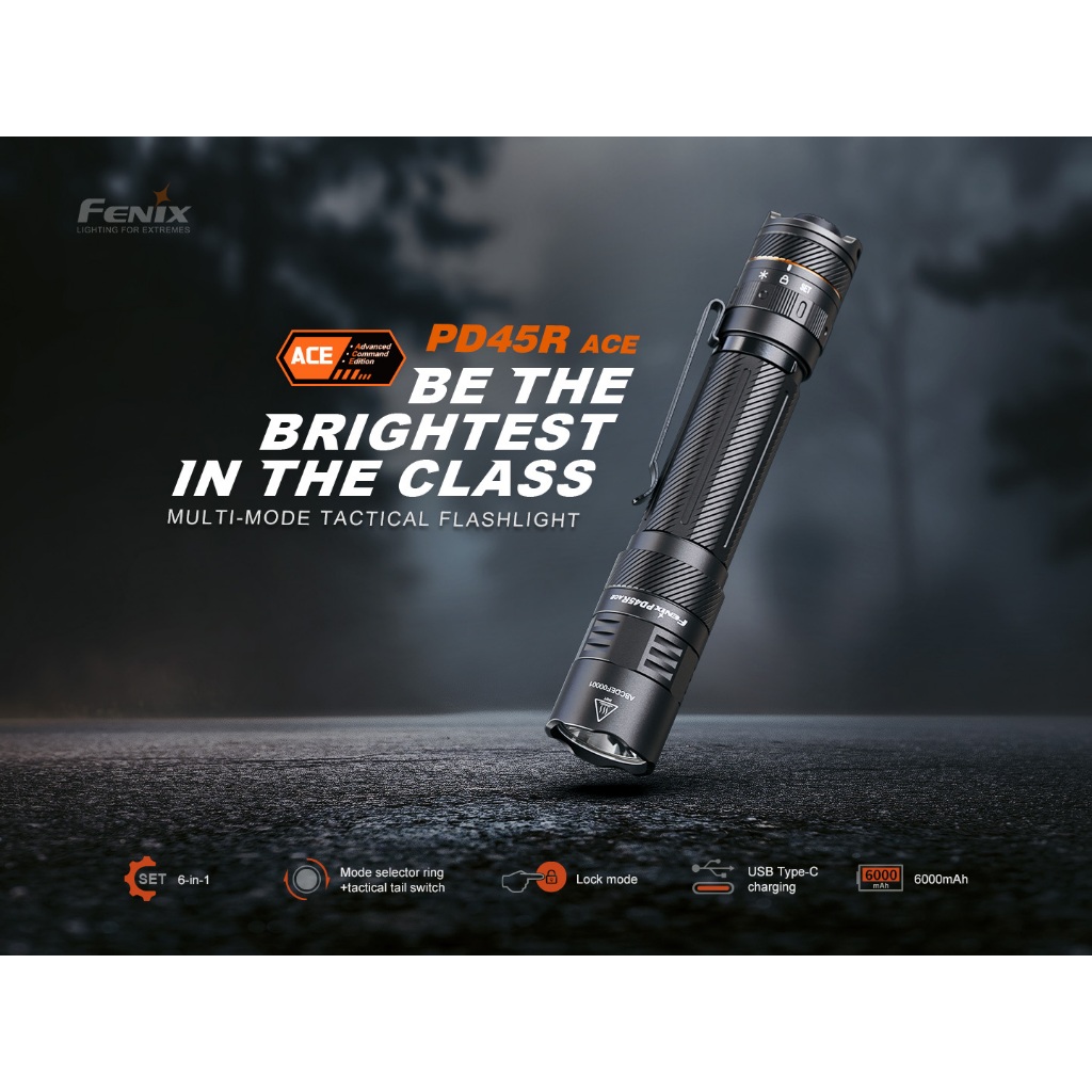 ไฟฉาย FENIX PD45R ACE สว่าง 3200 LUMENS ส่องไกล 410 เมตร