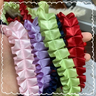 ริบบิ้นลูกไม้ ลูกไม้ซาติน ลูกไม้จีบ ลูกไม้ระบาย กว้าง2.5ซม.🩷15 สีสวย