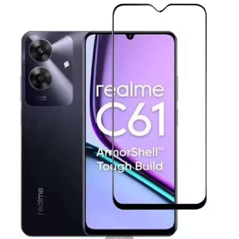 ฟิล์มกระจก Realme C61 / C63 ฟิล์มเต็มจอ ขอบดำ ฟิล์มกันจอแตก ฟิล์มRealme C61 ฟิล์ม Realme C63