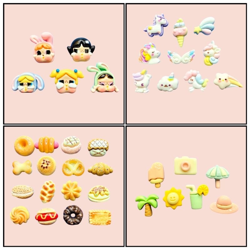 💌พร้อมส่งจากไทย 10ชิ้น เรซิ่น การ์ตูน เล็ก ติดเล็บ diy