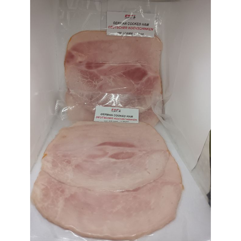 TGM German cooked ham / Deutscher Kochschinken 200 gram (2 packs of 100 gr each) เยลามันคุ๊กแฮม