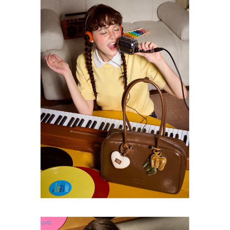 MUVA (โค้ดลด20%)🩷🚛พร้อมส่งจากไทย Tan🩷 genuine leather large capacity Boston bag preorder 7-14 วัน แท้100%จากชอป - รูปที่ 3