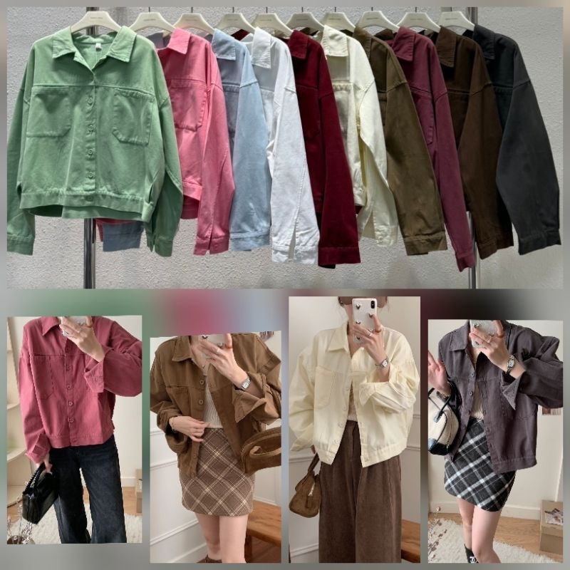 Jacket เชิ้ตรุ่นใหม่ ดีเทลกระเป๋าหน้าคู่ ป้ายwanwan
