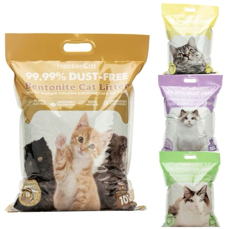 [ 40 ลิตร ] ทรายแมวเฮาเซนแคท HaosenCat 99.99% Dust-Free 4 ถุง