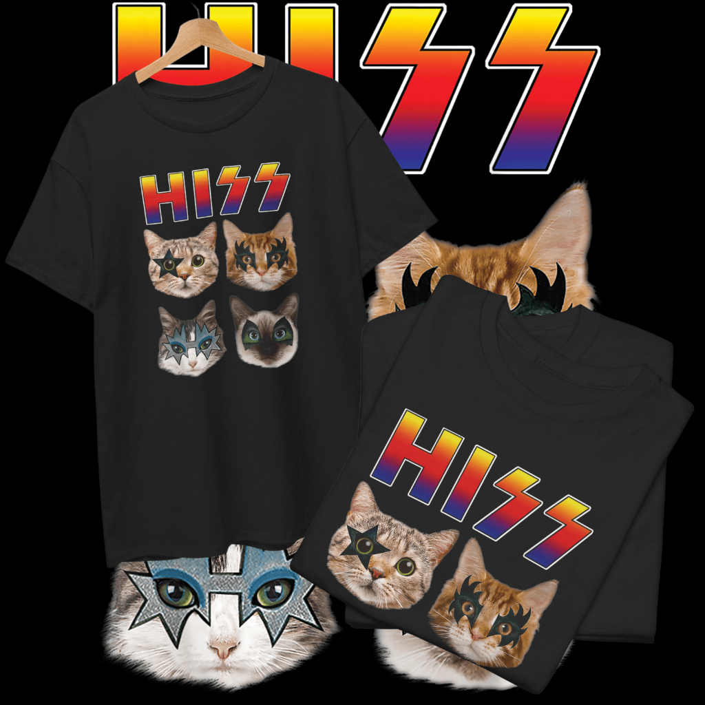 เสื้อยืด HISS แมวชาวร็อค (Cotton 100%) ⚠️ระวังร้านปลอม⚠️