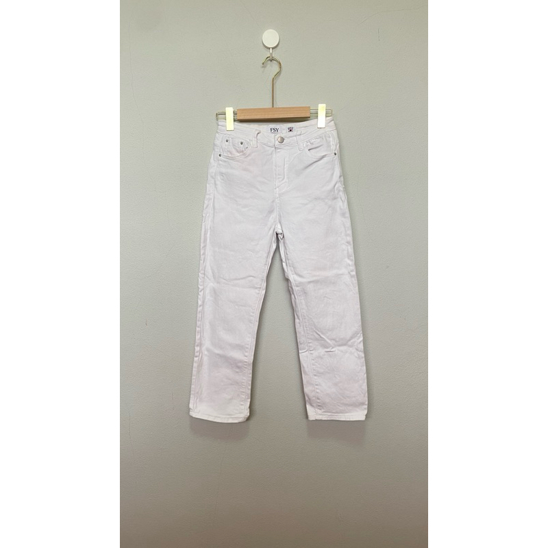FSY•Namu Jeans•กางเกงยีนส์สีขาว ทรงขากระบอกเล็ก ทรงสวย