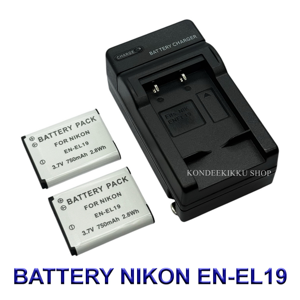 EN-EL19 \ ENEL19 Battery and Charger For Nikon S32,S100,W100,S2500,S2800,S3100,S3600,S4100,S4300,S5200,S5300,S6600,S6700