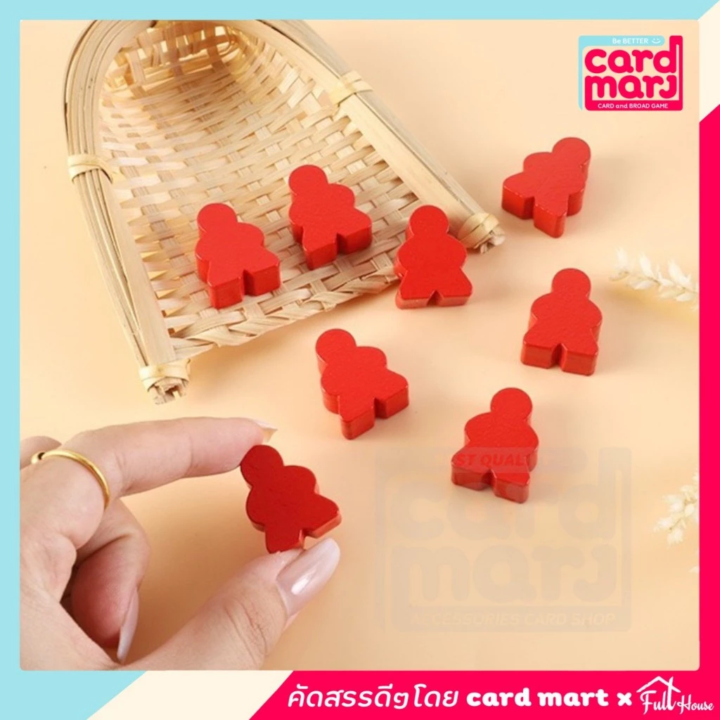 [4฿]🔥 พร้อมส่ง🇹🇭โทเคนไม้ Wooden Token รูปคน Diskไม้ ตัวเดิน cube บอร์ดเกมส์ board game ไม้ thumbnail 6