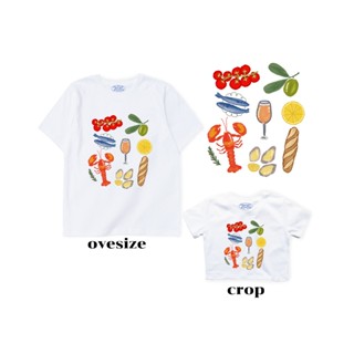 resign studio - crop&oversize ลาย summer beach