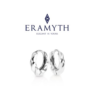 Eramyth Jewelry ต่างหูห่วง ทรงบิดเกลียว ขนาด 8mm ชุบทองคำขาว…