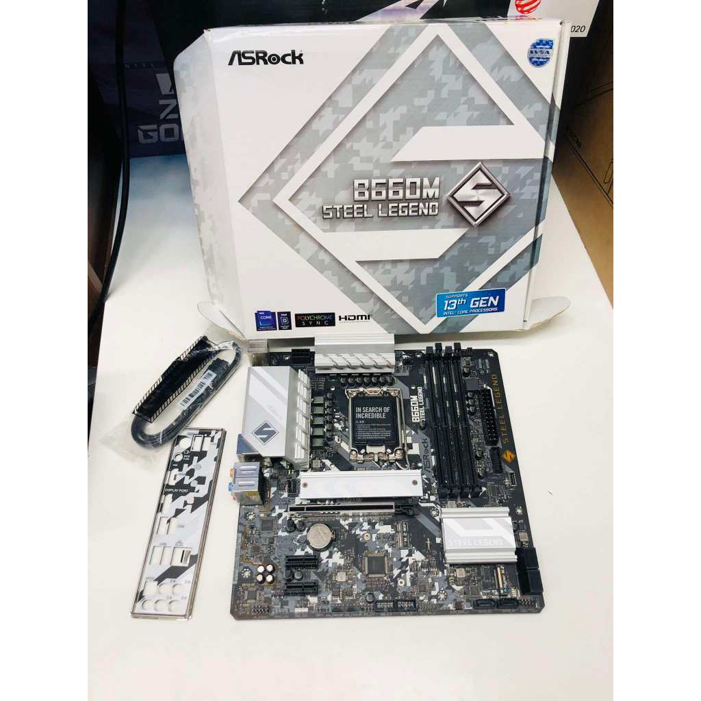 MAINBOARD  ASROCK B660M STEEL LEGEND (DDR4) (LGA 1700) (M-ATX) ครบกล่อง ไฟติดครบ ประกันร้าน