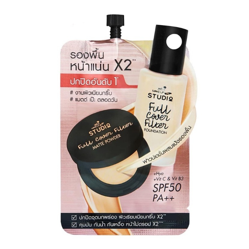 รองพื้นหน้าแน่น Nami Make Up Pro Studio Full Cover Filter Foundation ( ซอง )