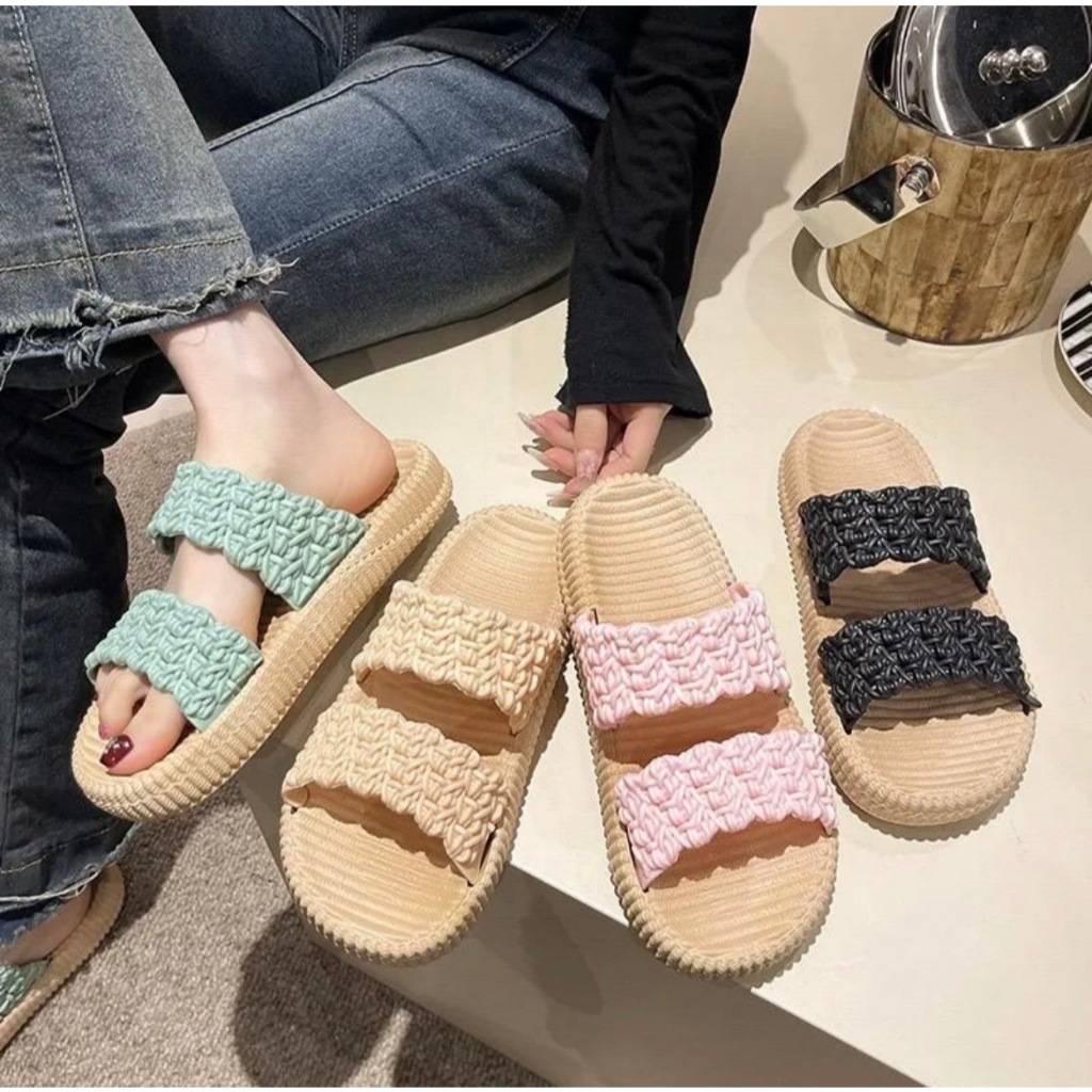 home..fashion  รองเท้าแตะสวม  พื้นนิ่ม แฟชั่น รองเท้าผู้หญิง ใส่สบาย สีพื้น พร้อมส่ง S-201 - รูปที่ 2