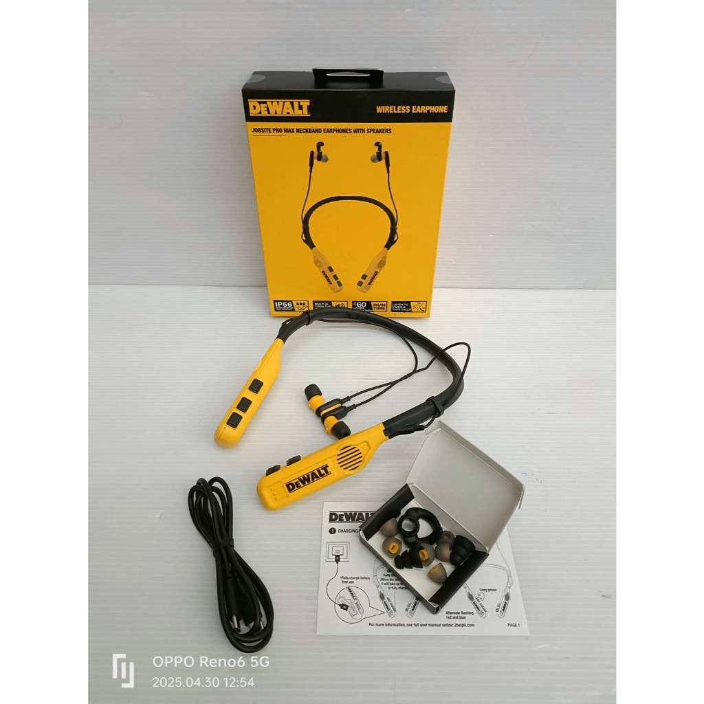 DEWALT หูฟังบลูทูธแบบคล้องคอ 2-in-1 รุ่น DXMA1902093E ของแท้100%