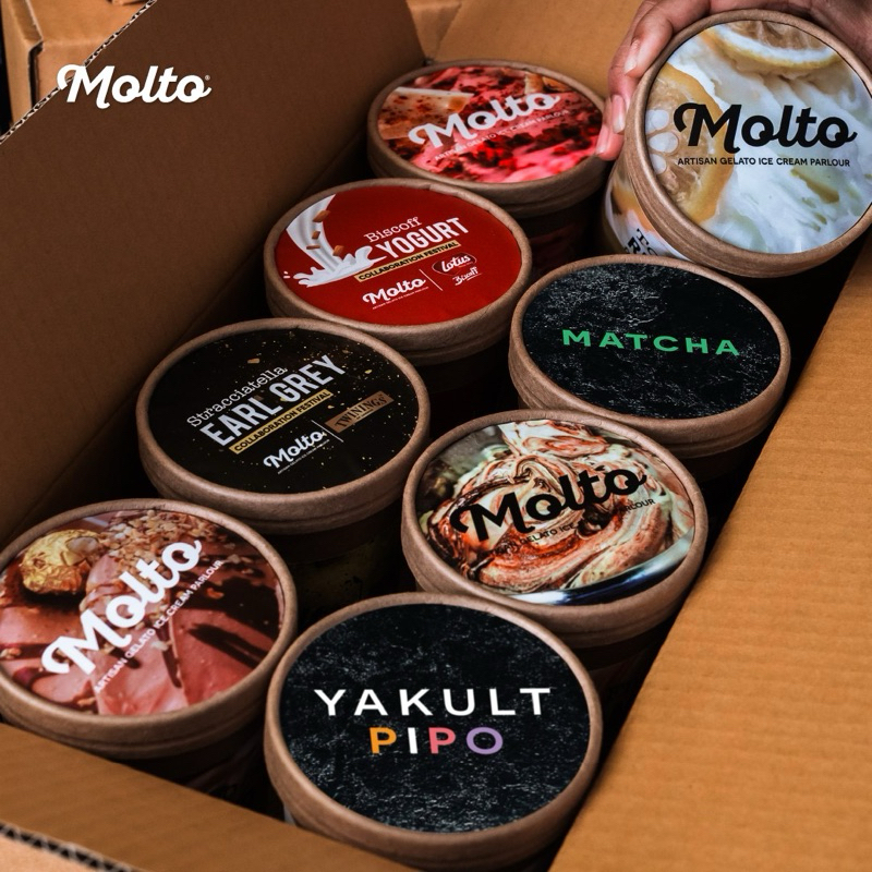 ‼️Set 8 ถ้วย ส่งฟรี‼️ มอลโต้ ไอศกรีม 16 ออนซ์ - Molto Premium Gelato - Ice cream 16 oz.