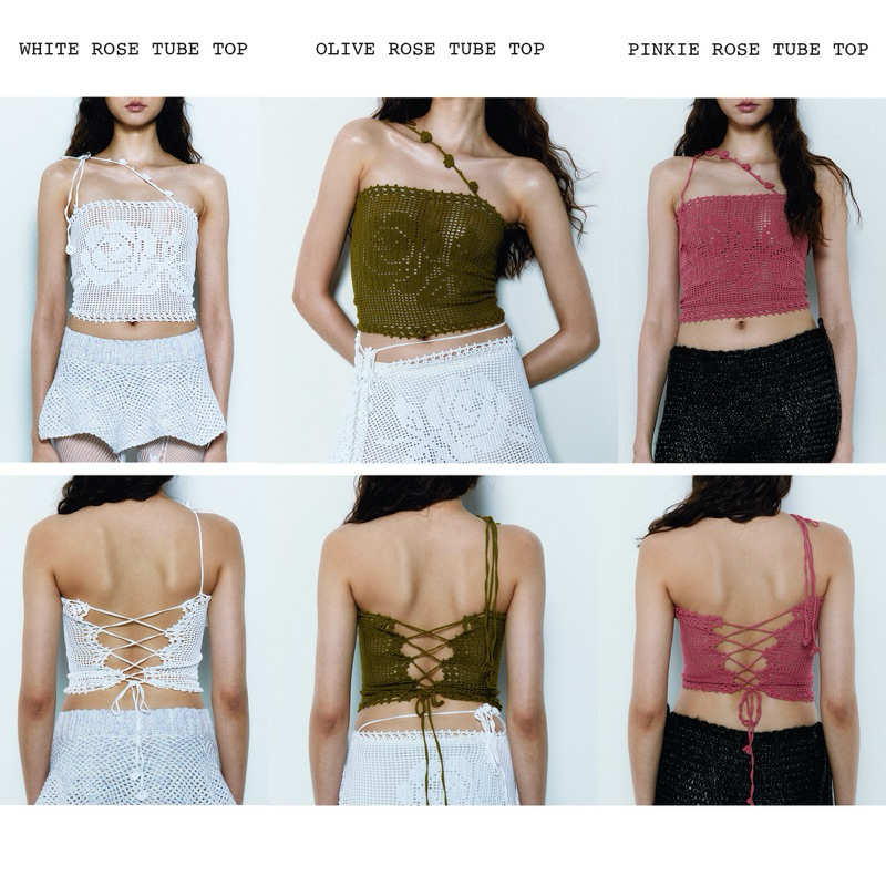 WHITE ROSE/OLIVE ROSE/PINKIE ROSE TUBE TOP/XITYGAL