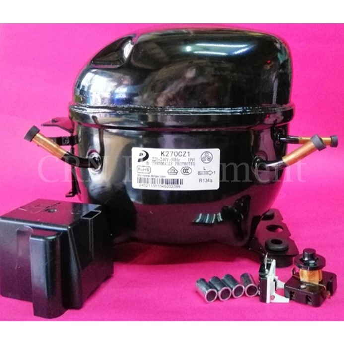 คอมเพรสเซอร์ ใหม่ มือหนึ่ง คอมตู้เย็น 1/3HP น้ำยา R134a อะไหล่ตู้เย็น K270CZ1