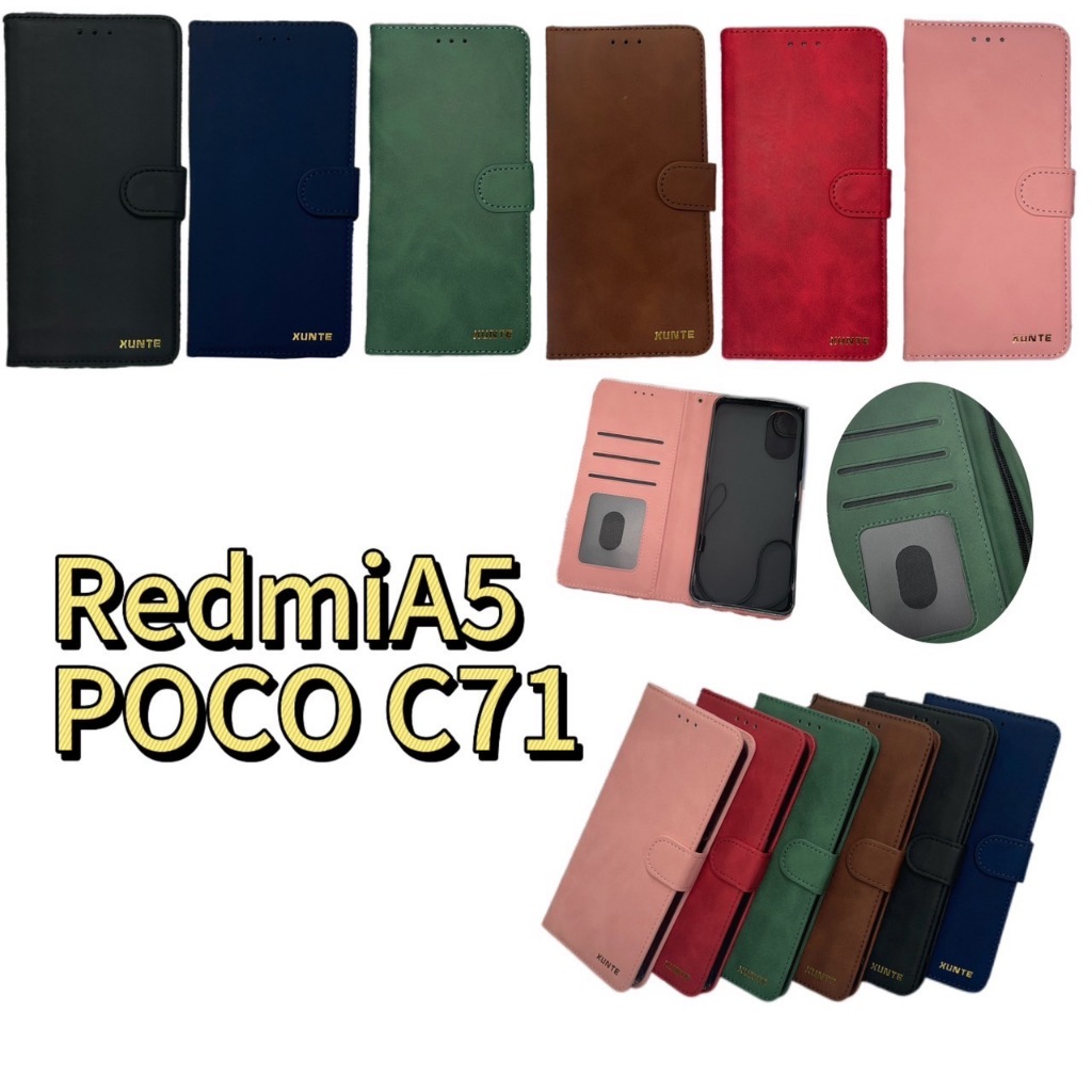 เคสโทรศัพท์ สำหรับ รุ่น Xiaomi Redmi A5 Poco C71 เคส XUNTE4 ฝาพับ มีแม่เหล็ก ล็อคได้ มีช่องเสียบบัตร พร้อมสาย