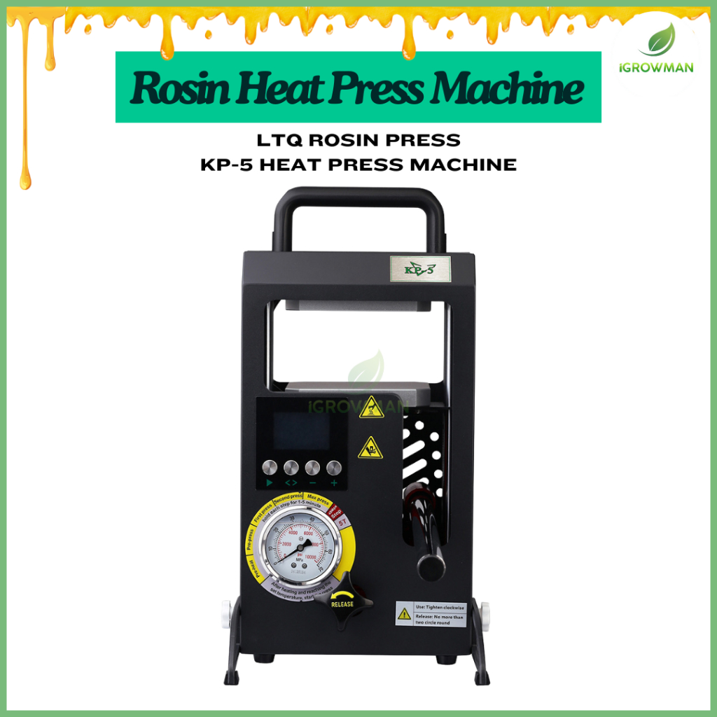 Rosin Heat Press KP-5 LTQ เครื่องกดแด๊บ Hydraulic มีเกจวัดแรงดัน แม่นยำ แรงกด 5 ตัน รีดแดป รีดโรซิ่น