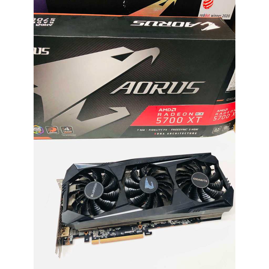 VGA  GIGABYTE AORUS RADEON RX 5700 XT 8G ครบกล่อง สินค้าใช้งานแล้ว สภาพดี เทสผ่านหมด ประกันร้าน