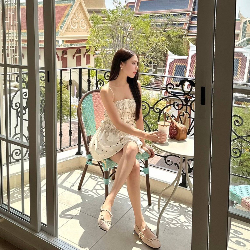 Daiquinii.bkk-Honey dress polka dot cream ราคา ถูกที่สุด ดีลบีเคเค แกลเลอรีภาพที่ 2