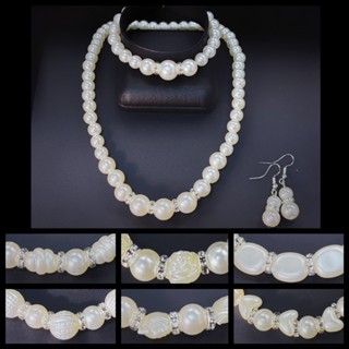 5-12 ปี ชุดสร้อยกำไลไข่มุก สไตล์ต่างๆ ต่างหูเป็นแบบเจาะ ผู้ใ…