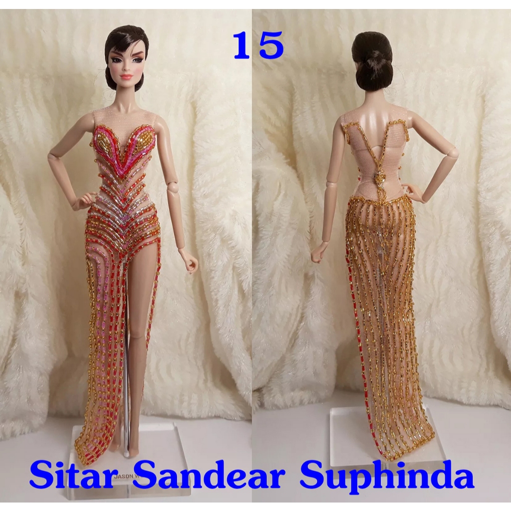 ชุดตุ๊กตา ทำมือ ปักลูกปัด สำหรับบาร์บี้ Fashion Royalty Doll Barbie Silkstone Poppy Parker Nuface ชุ