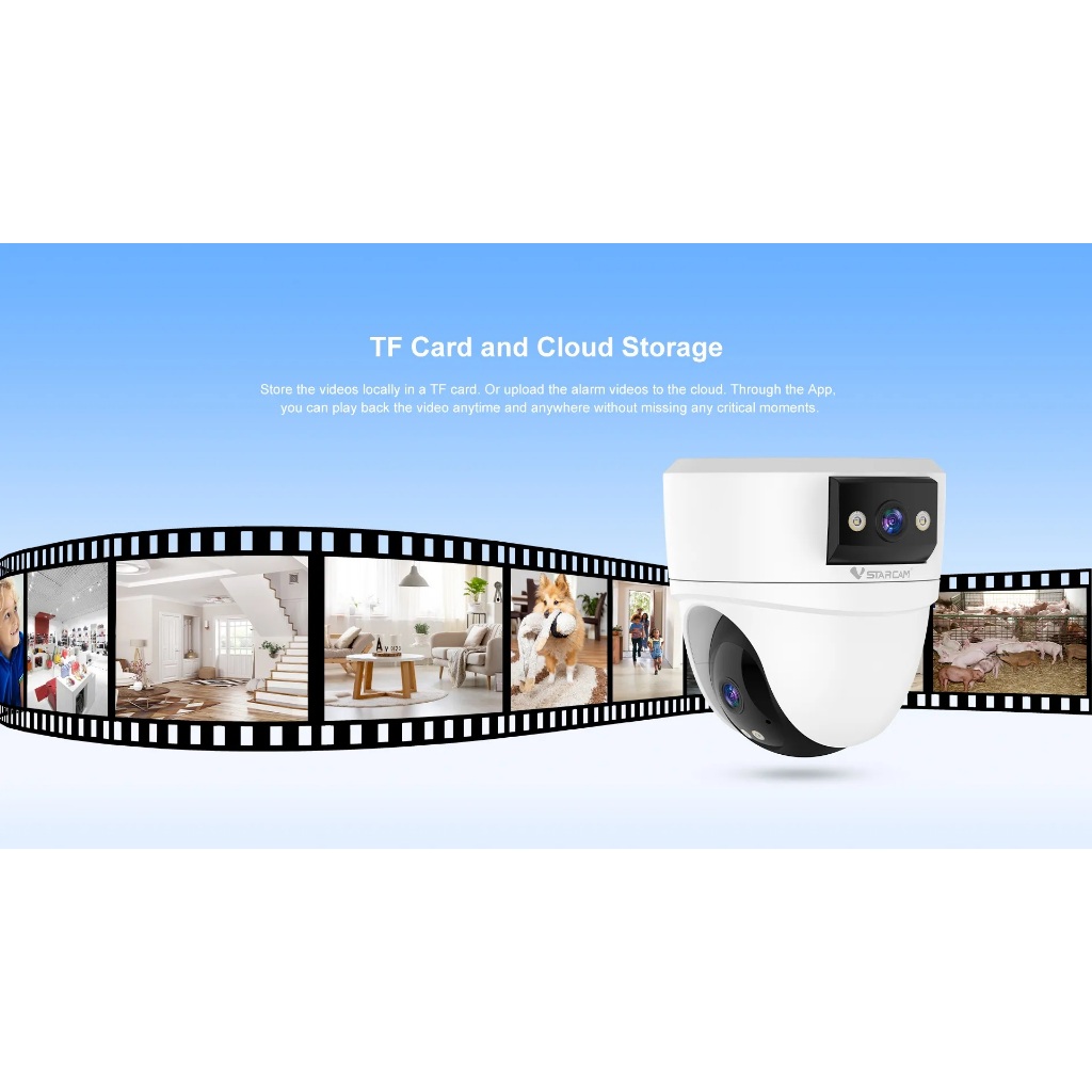 Vstarcam CS2DR (เลนส์คู่) IP Camera กล้องวงจรปิดไร้สาย ความละเอียด 3MP(1296P) indoor มีAI+
