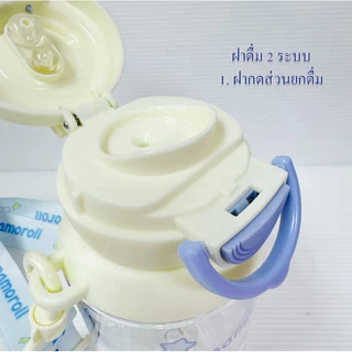 กระติกน้ำเด็ก ลายการ์ตูน 2 in 1 มีหลอดดูด+ยกดื่ม ขนาด 650 ml (พร้อมส่ง)