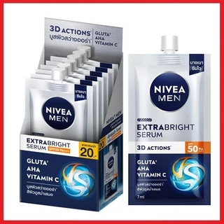นีเวีย เมน เอ็กซ์ตร้า ไบรท์ เซรั่ม เอสพีเอฟ 50 Nivea Men Extra Bright Face Serum SPF50 PA+++ 7ml x 6