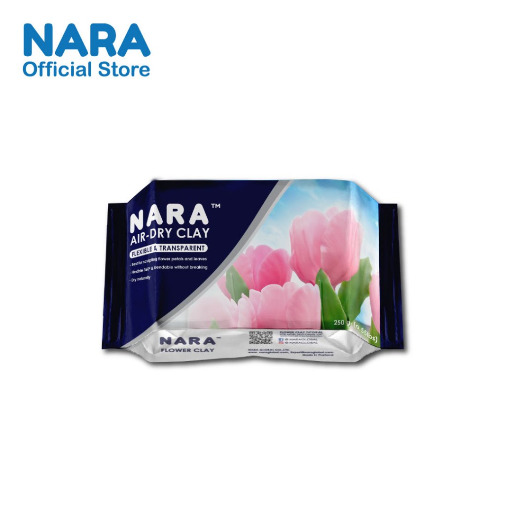 NARA Thai Clay ,Flower Clay ดินไทย ดินปั้นดอกไม้ ดินปั้นของจิ๋ว ขนาด 250 กรัม (สีขาว/White)