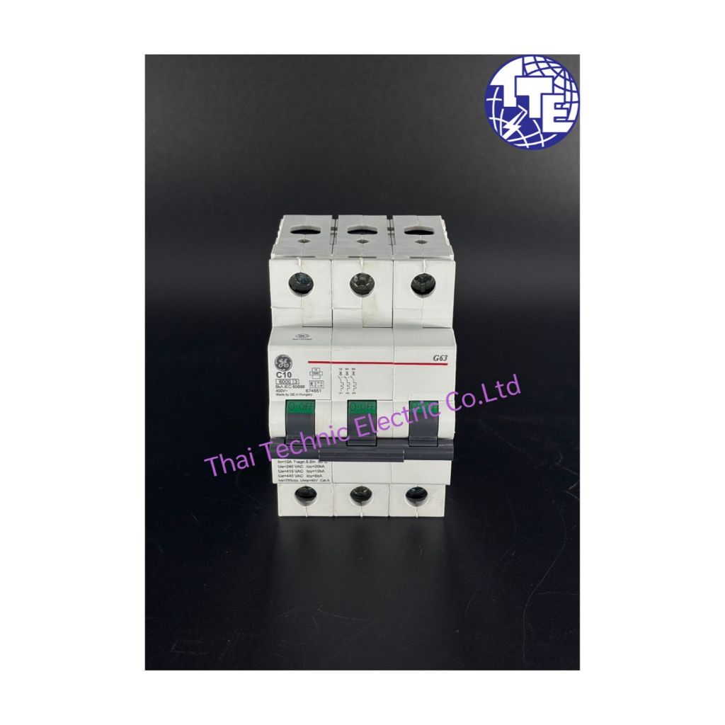 MCB "GE" G63C10 674651 3P 10AMP 6KA