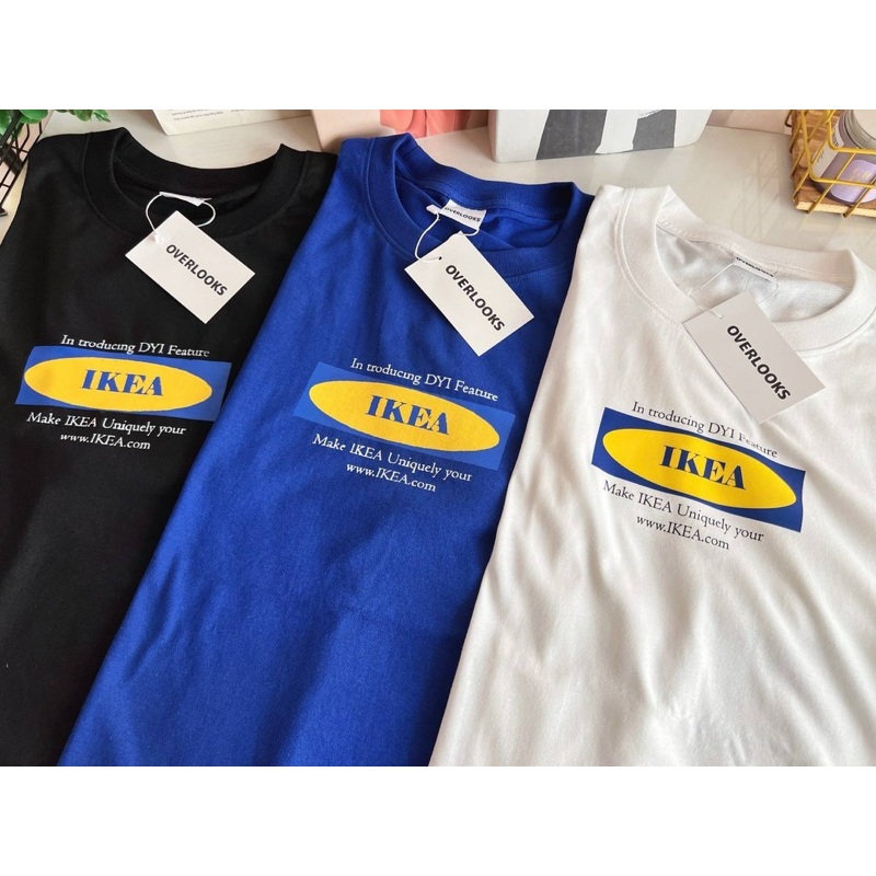 เสื้อยืดโอเวอร์ไซส์ผู้ชาย ผู้หญิง ลายญี่ปุ่น IKEA มินิมอล