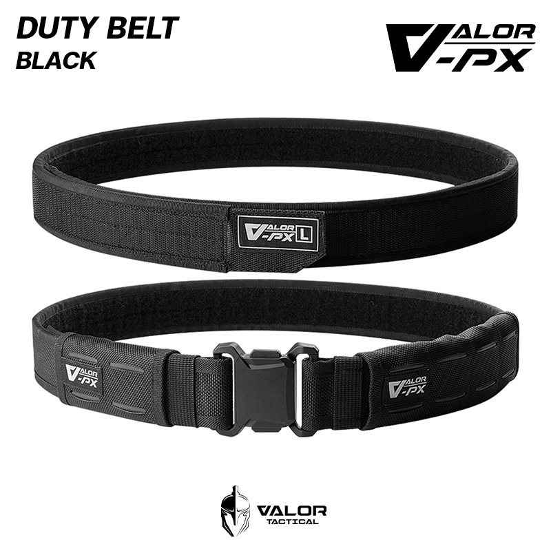 VALOR PX - 1.75" Duty belt [Black] เข็มขัดยุทธวิธี 2 ชั้น เข็มขัดผู้ชาย ทหาร ตำรวจ ระบบล็อกแม่เหล็ก 