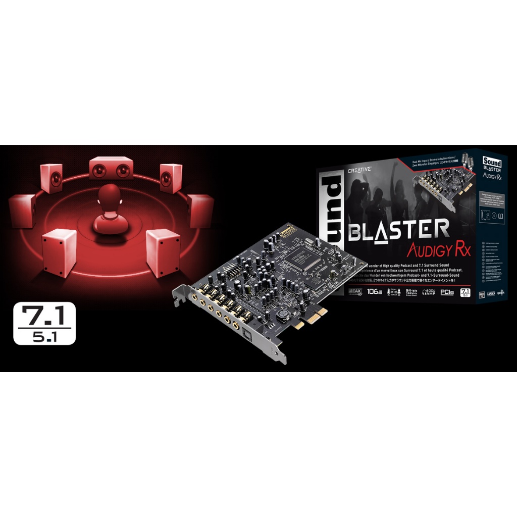 Sound Card Creative Audigy Rx SB1550  (ไหม่ไม่มีกล้อง)สายoptical,av surroundx2&เเผ่นDRIVER