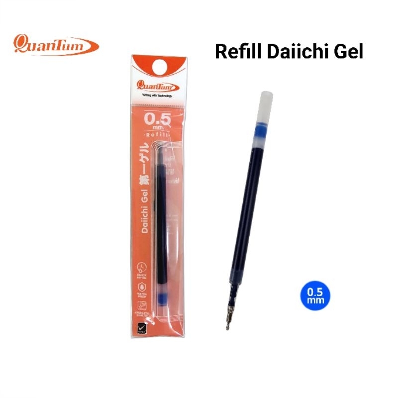 Quantum รีฟิลไส้ปากกาเจล Daiichi dolly ขนาด 0.5 มม. หมึกน้ำเงิน สำหรับปากกา Quantum รุ่น Daiichi dol