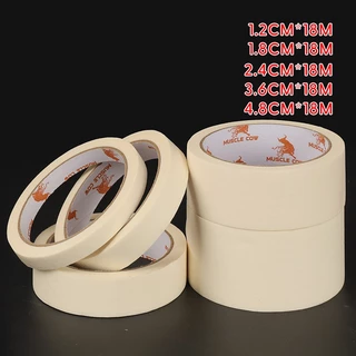 MUSCLE COW เทปกาว สีขาวน้ํานม 1.2 / 1.8 / 2.4 / 3.6 / 4.8 ซม. ความกว้าง เขียนได้ 18 เมตร ต่อม้วน สําหรับบ้าน สํานักงาน