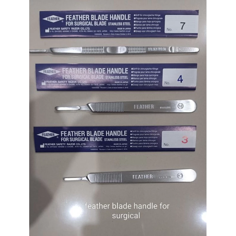 Feather blade handle for surgical 3,4,7 ด้ามมีดฟิชเจอร์ สแตนเลส..