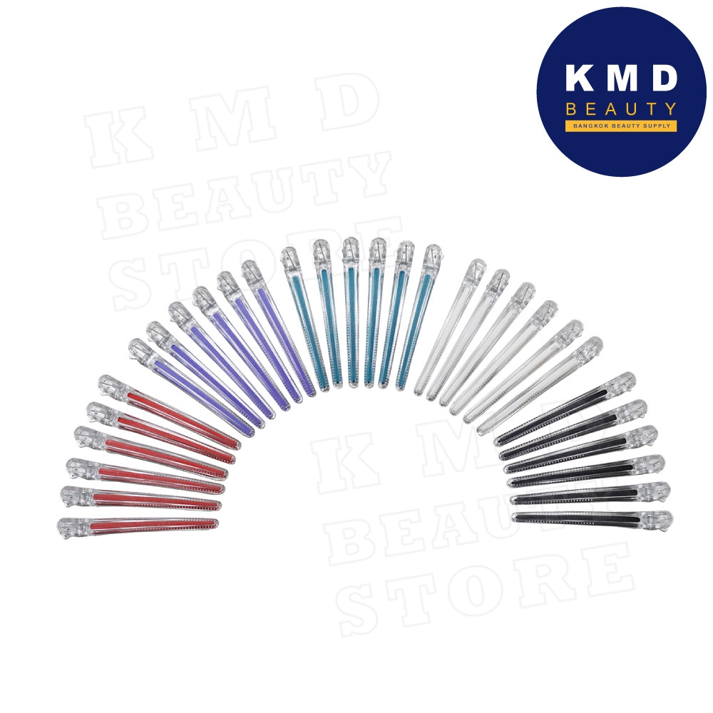 กิ๊บหนีบผม กิ๊บแบ่งผม อย่างดี หนีบแน่น ใช้เก็บผมขณะทำผม แพค 6 ตัว  มี 5 สีให้เลือก ขนาด11 ซม.