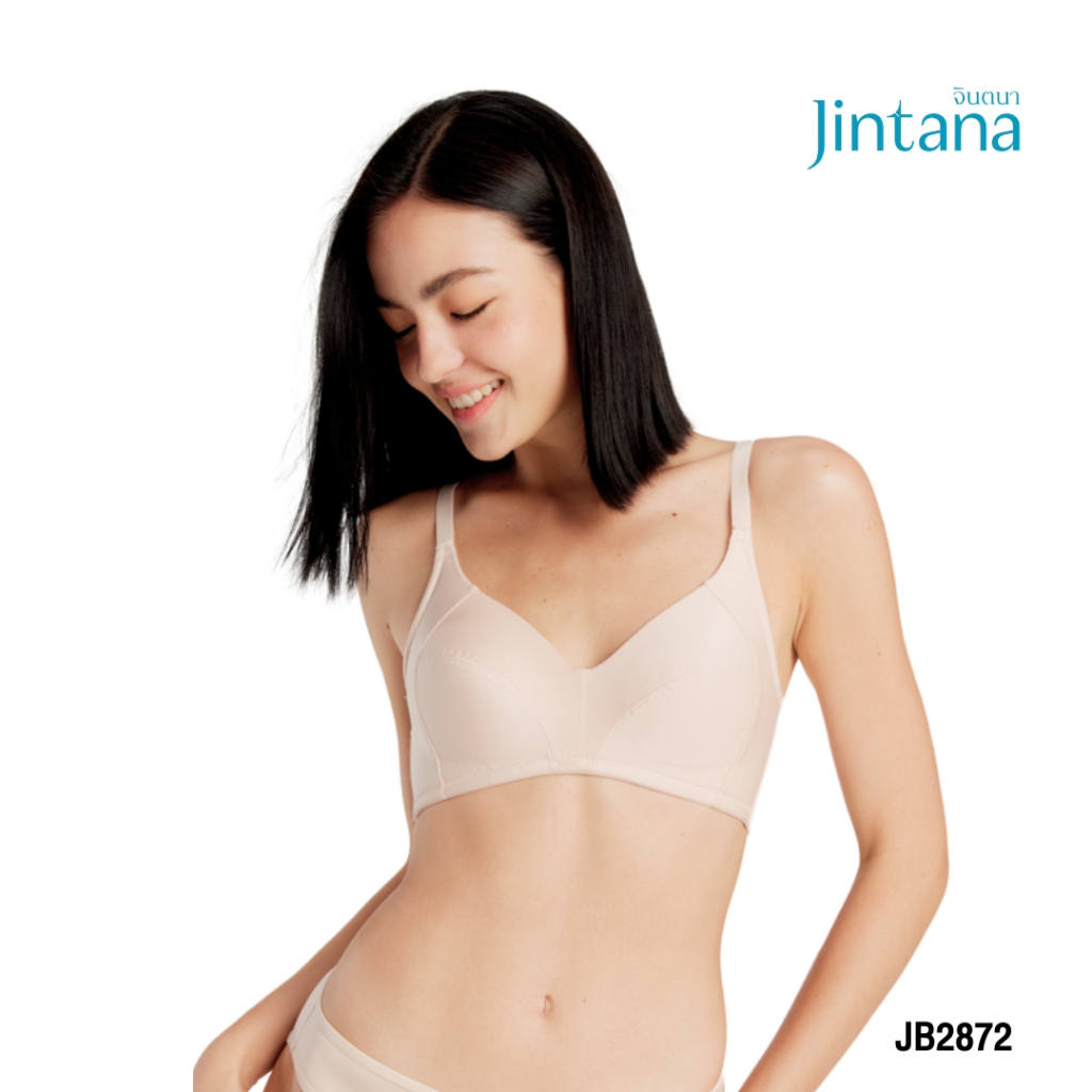Jintana เสื้อชั้นใน จินตนา รุ่น Basic+ รหัส JB2872 (ไม่มีโครง) Wireless Fit สีเบจ เสื้อในกระชับ เก็บส่วนเกิน ใส่สบาย