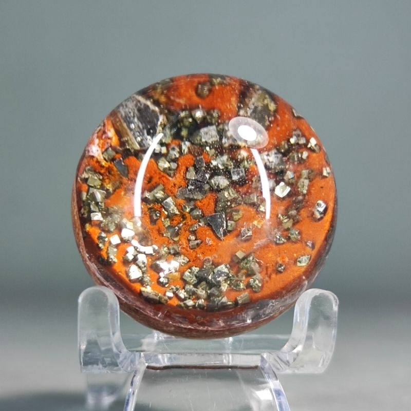 ไพไรต์ ในคริสตัล กลม🔸Pyrite Crystal Sphere
✨Premium Grade✨

