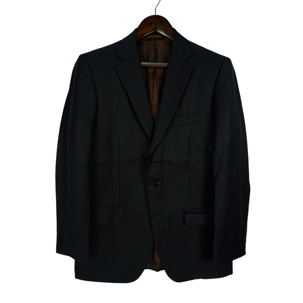 สูท Zegna อก42 ผ้าWool สีดำ England Half Canvas สูทผู้ชาย สูทผู้หญิง สูทแบรนด์เนม