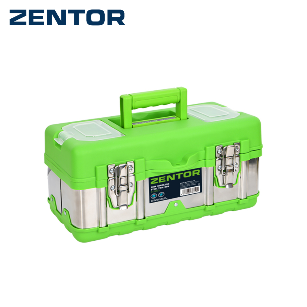 Zentor กล่องเครื่องมือช่าง กล่องเครื่องมือสแตนเลส ถือถนัดมือ ขนาด 14 17 20นิ้ว Stainless Tool Box