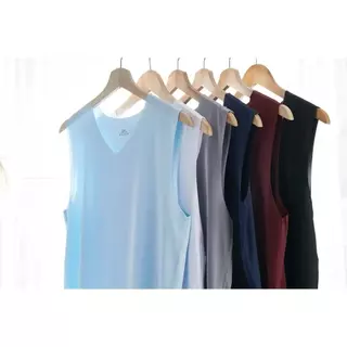 MW165 เสื้อกล้ามชาย เสื้อแขนกุดชาย คอวี พร้อมส่งจากไทย ระบายอากาศ ไร้ขอบ V Neck Sleeveless shirt ผ้าลื่น บางเบา
