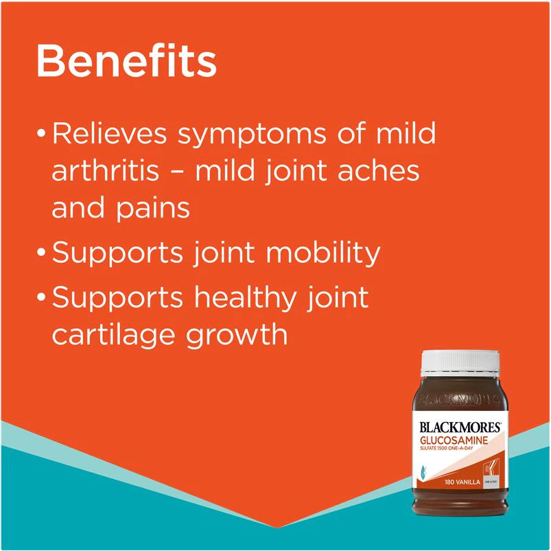 Blackmores , Glucosamine 1500 mg , กลูโคซามีน 1500 , 180เม็ด , ไขข้อ ,ข้อเข่า ,นำเข้าจากออสเตรเลีย ,แพ็คเกจใหม่ - รูปที่ 3